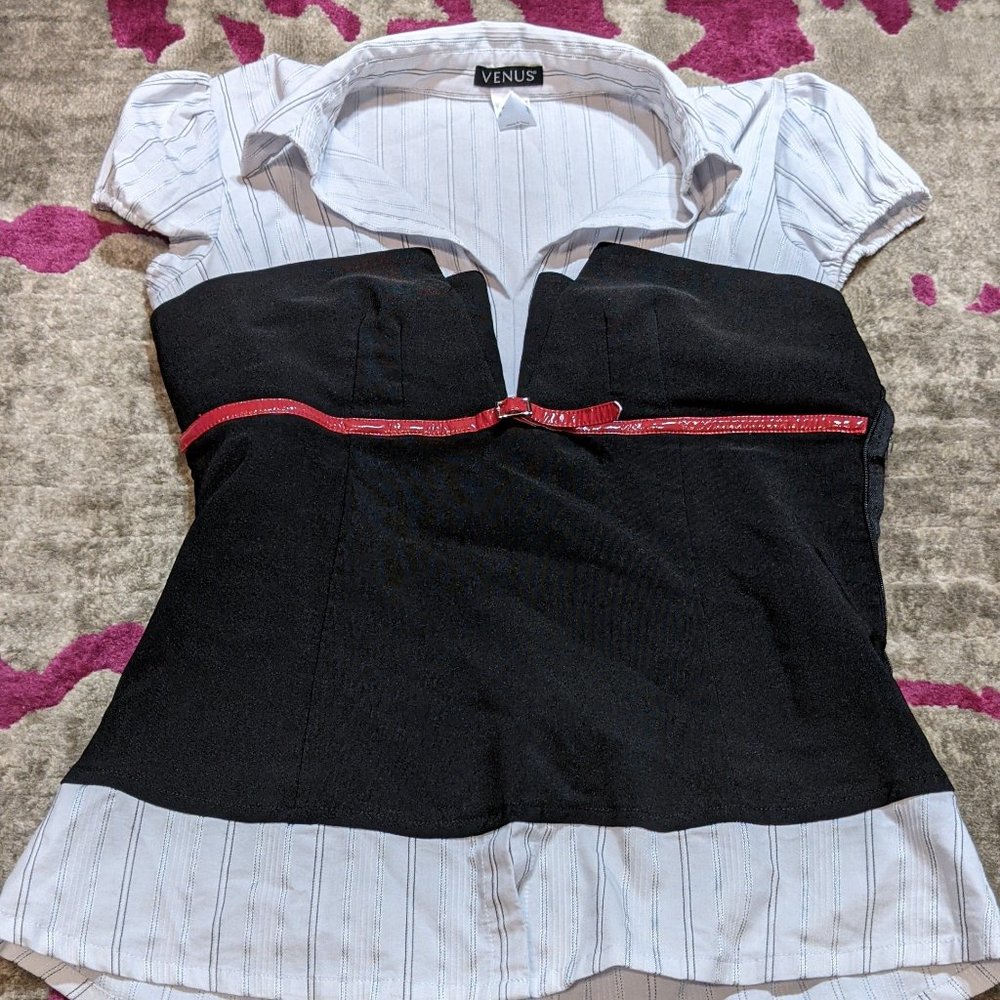 Top with Sewn on Corset